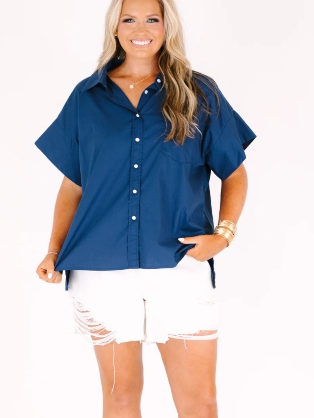 Judy Blue White Distressed Shorts Stretch Highrise